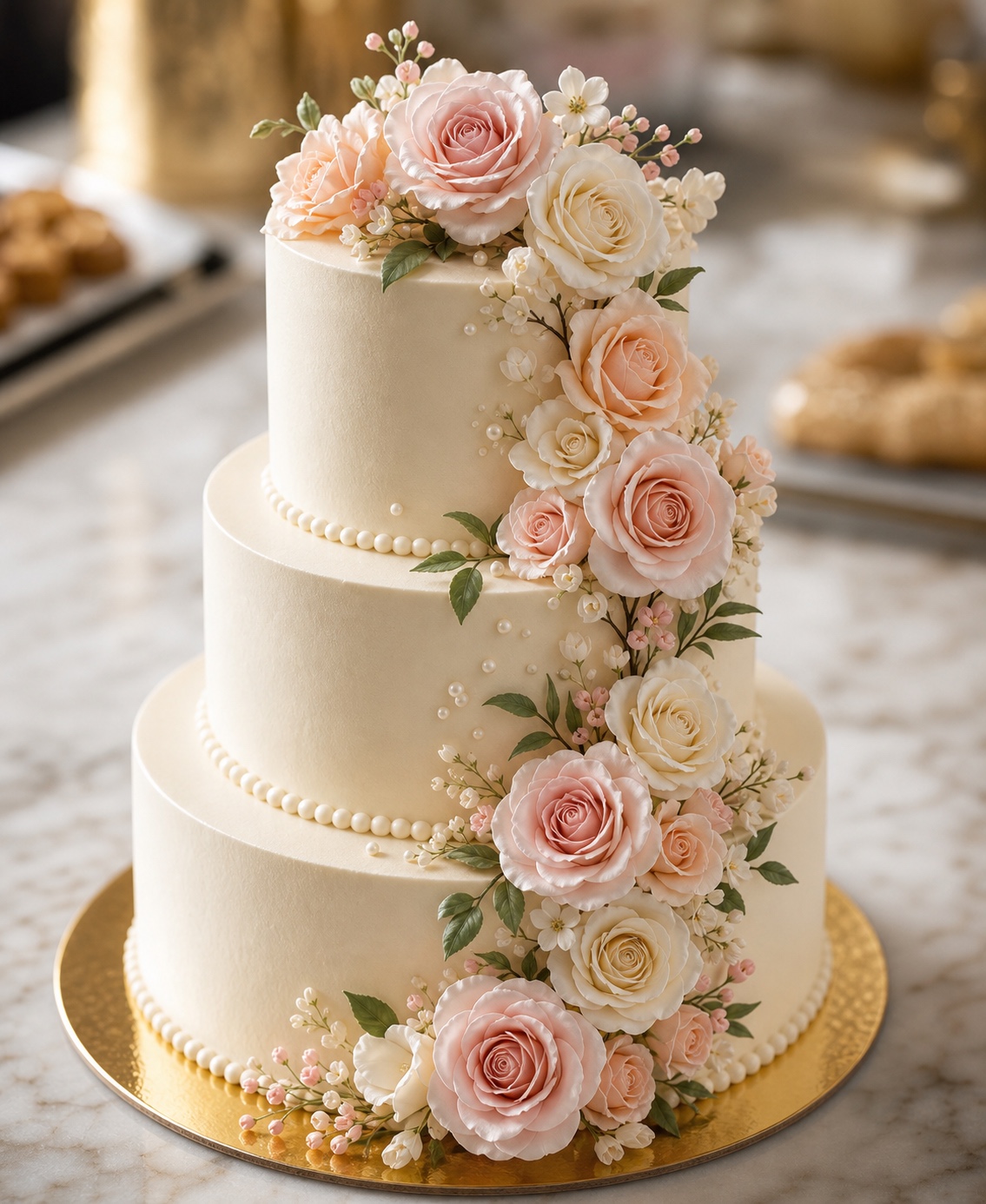 Hand-finished celebration cake from our Cowley Road kitchen